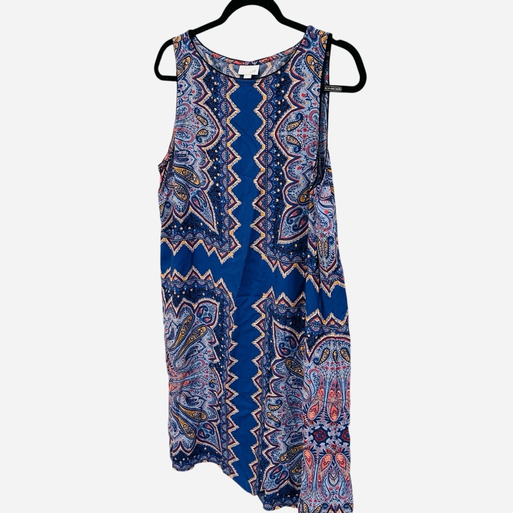J. Jill A Line shift dress with border print paisley pattern Size L - Picture 4 of 12